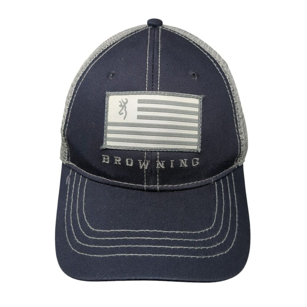 Browning Flag Patch Snapback Trucker Hat Multi On… - image 1